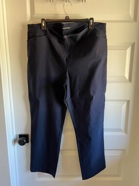 Hilary Radley Navy Straight-Leg Dress Pants
